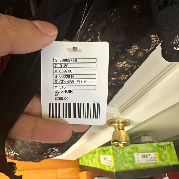 For Love & Lemons Black Lace Dress with Nude Underlining. Cotton-Nylon Size XS/P - Picture 6 of 8